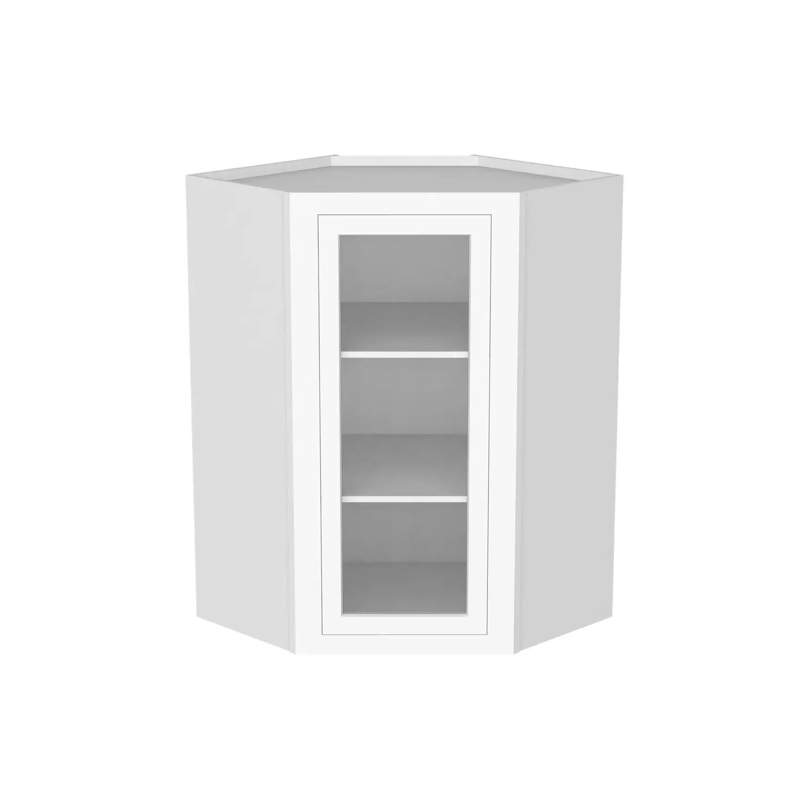 25"W GlassDoor Wall Diagonal Corner Cabinets WDC2536GD