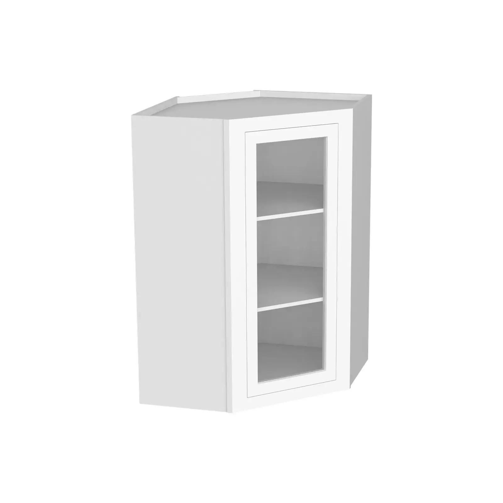 25"W GlassDoor Wall Diagonal Corner Cabinets WDC2536GD