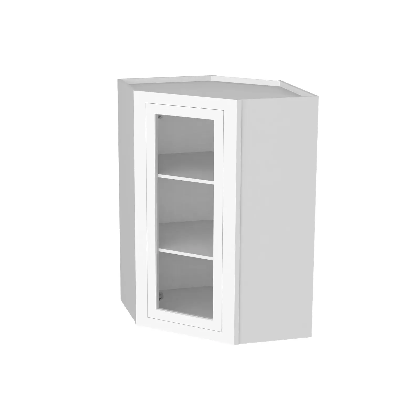 25"W GlassDoor Wall Diagonal Corner Cabinets WDC2536GD