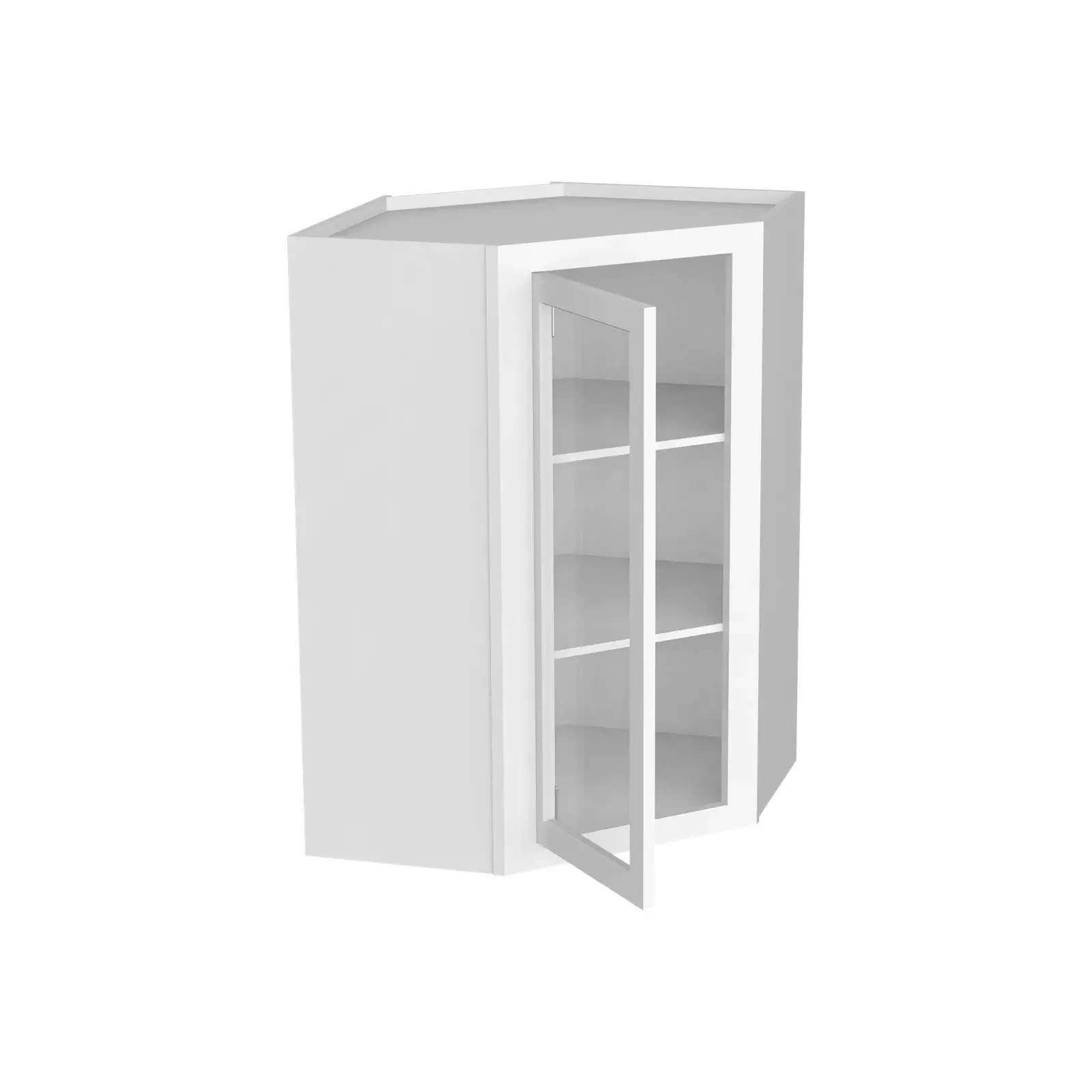 25"W GlassDoor Wall Diagonal Corner Cabinets WDC2536GD