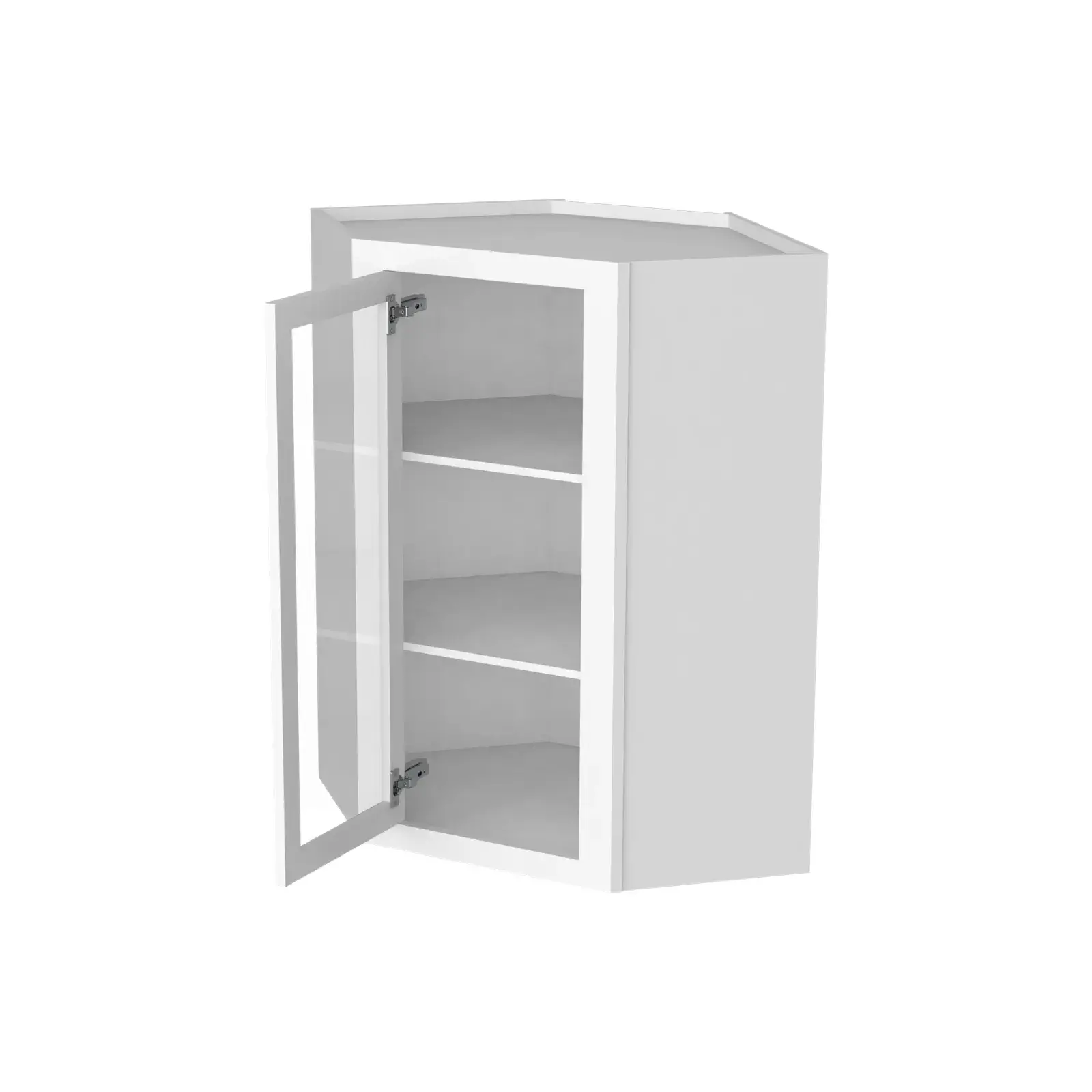 25"W GlassDoor Wall Diagonal Corner Cabinets WDC2536GD
