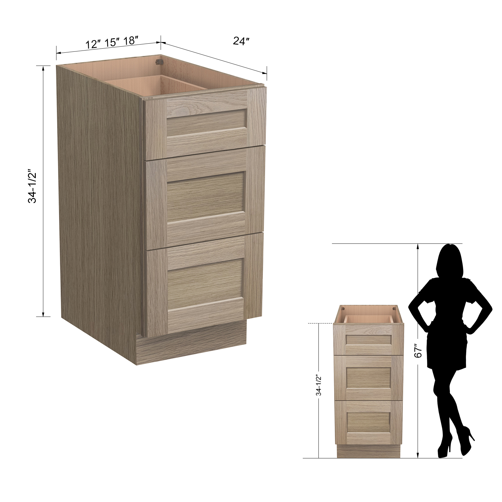 Three Drawer Bases DB15-3