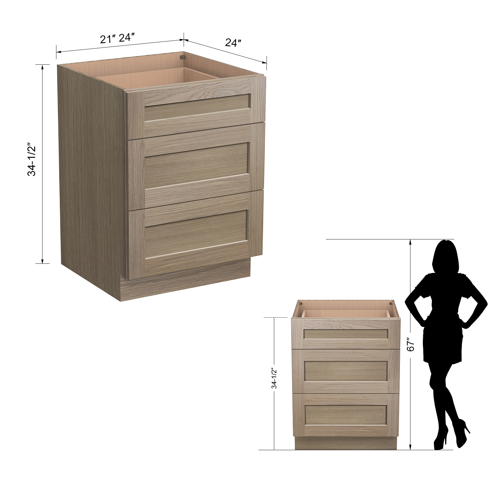 Three Drawer Bases DB24-3