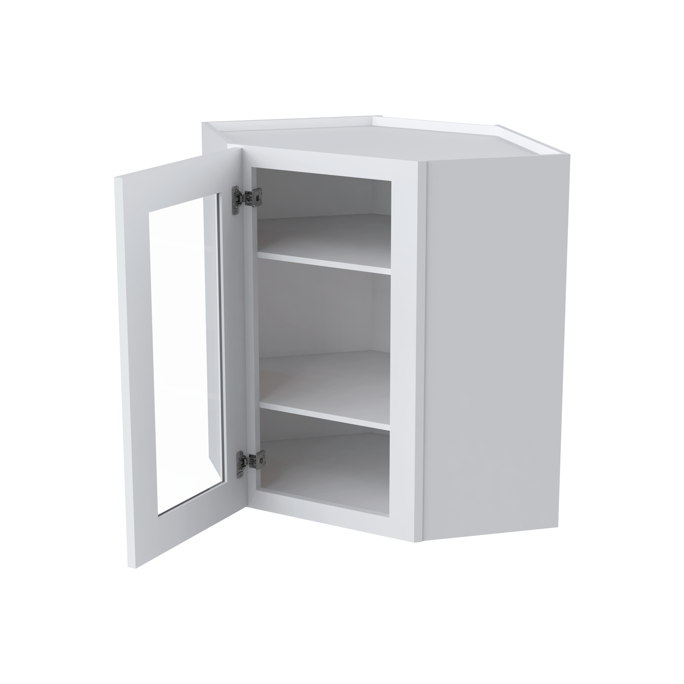 24"W GlassDoor Wall Diagonal Corner Cabinets WDC2442GD