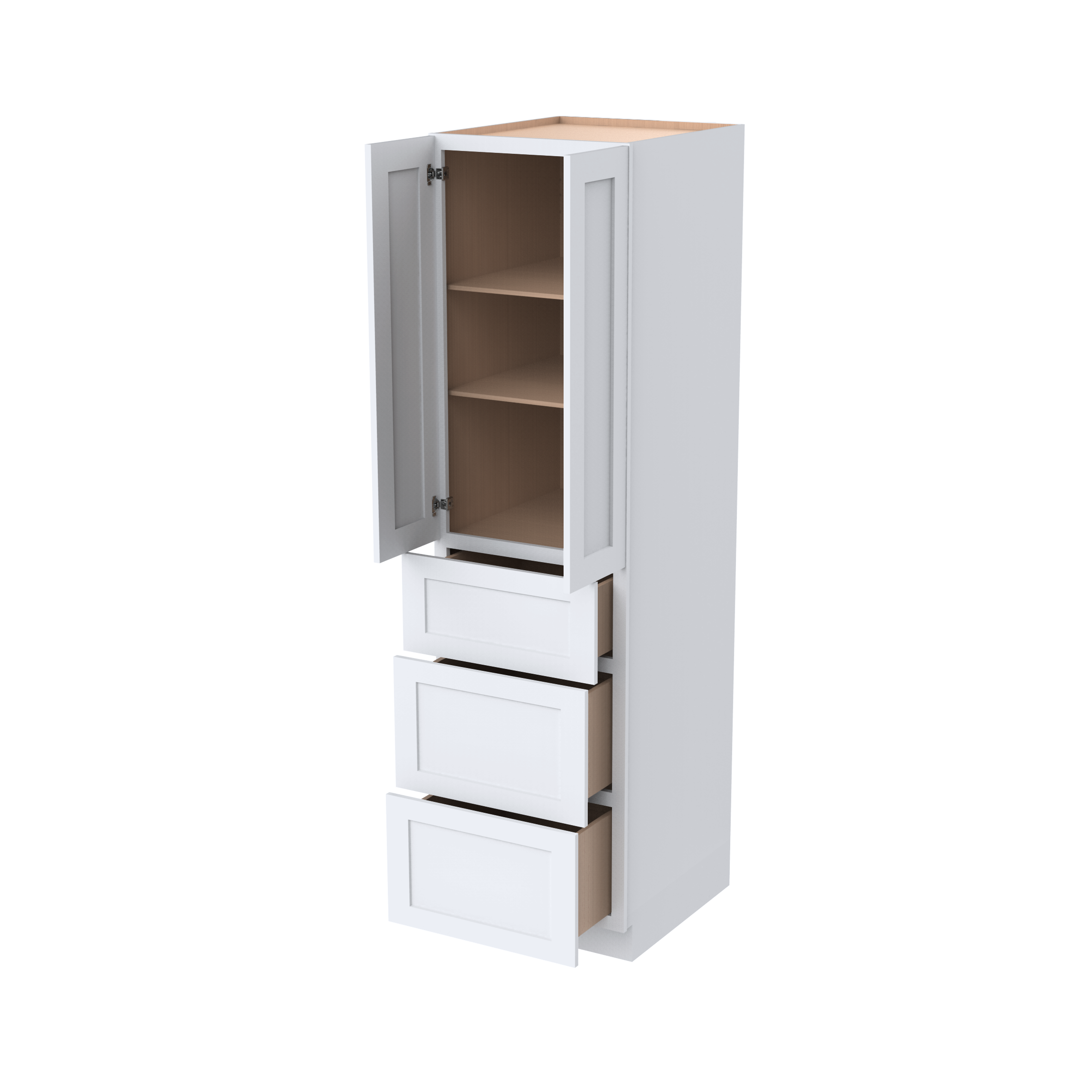 24"D Wall Pantry With Three Drawers WDP3090