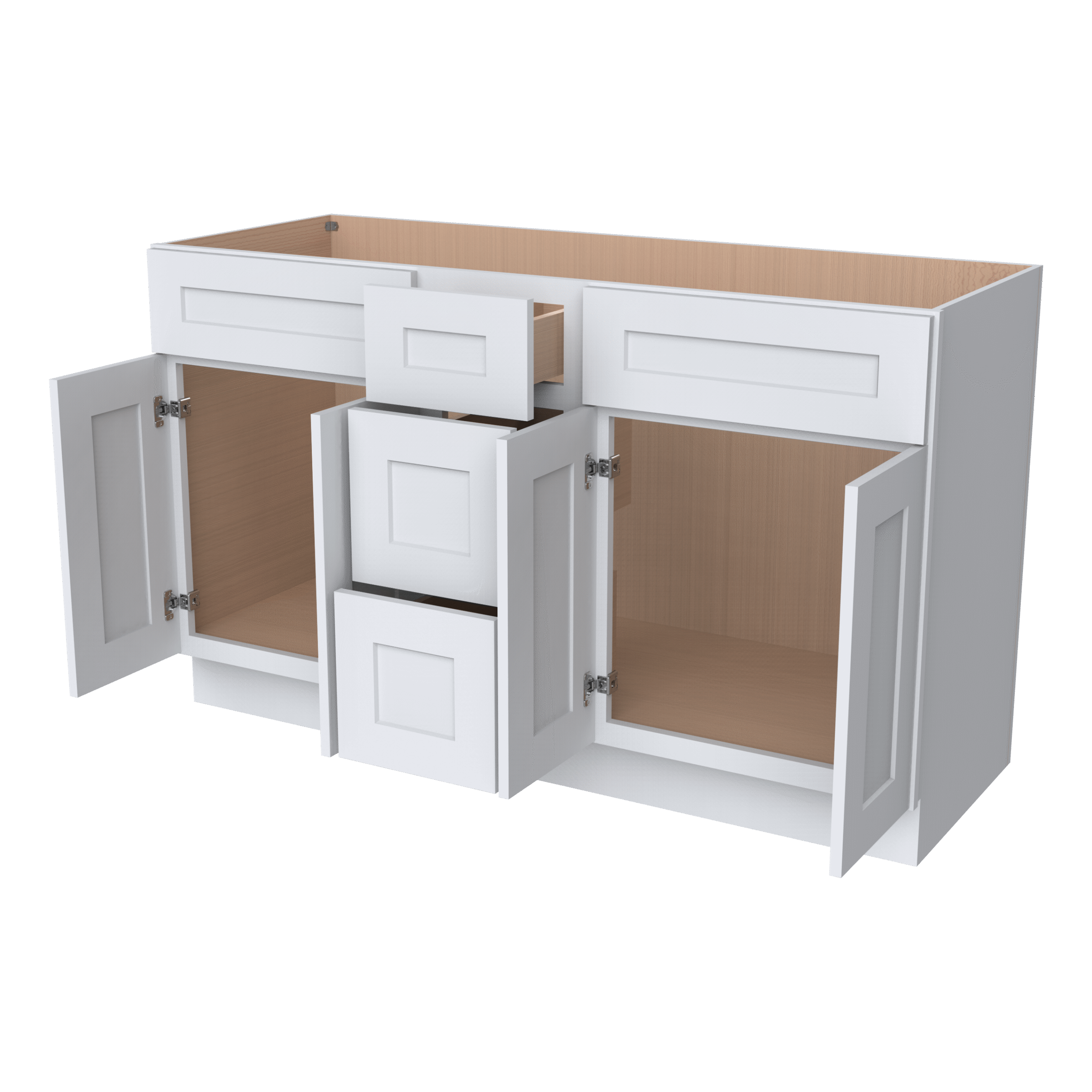 Vanity Double Sink Combo With Central Drawers VA57D