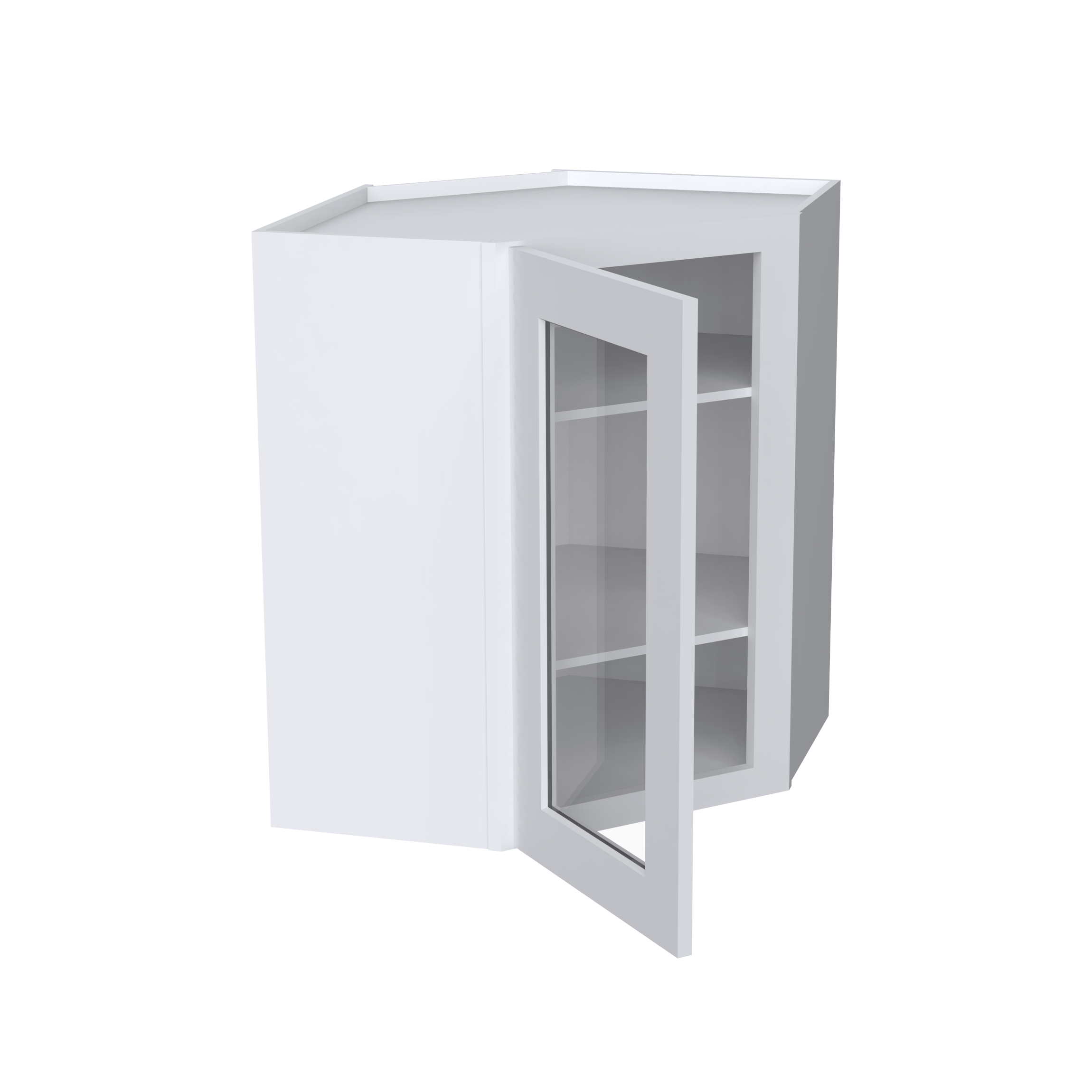 24"W GlassDoor Wall Diagonal Corner Cabinets WDC2442GD