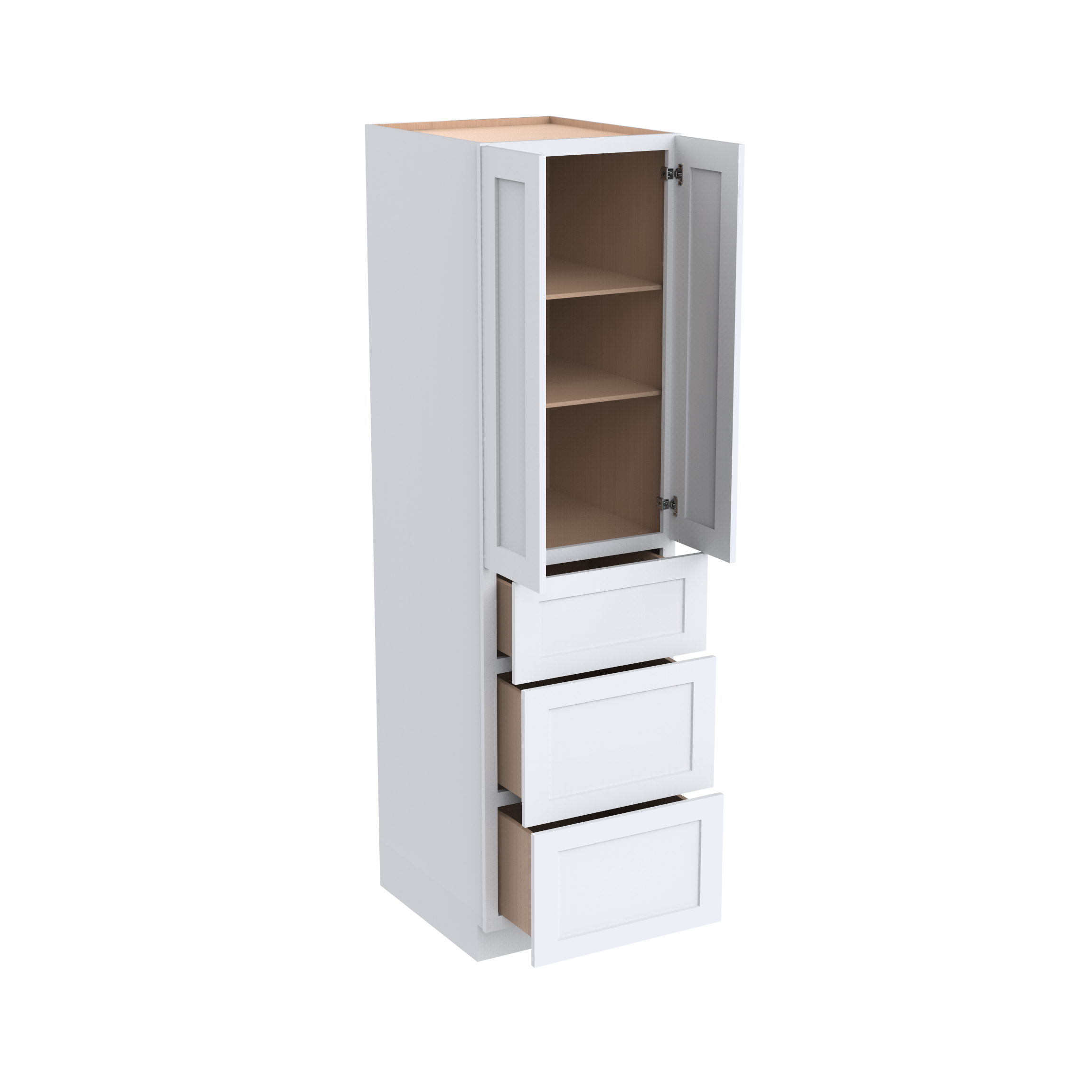 24"D Wall Pantry With Three Drawers WDP3090